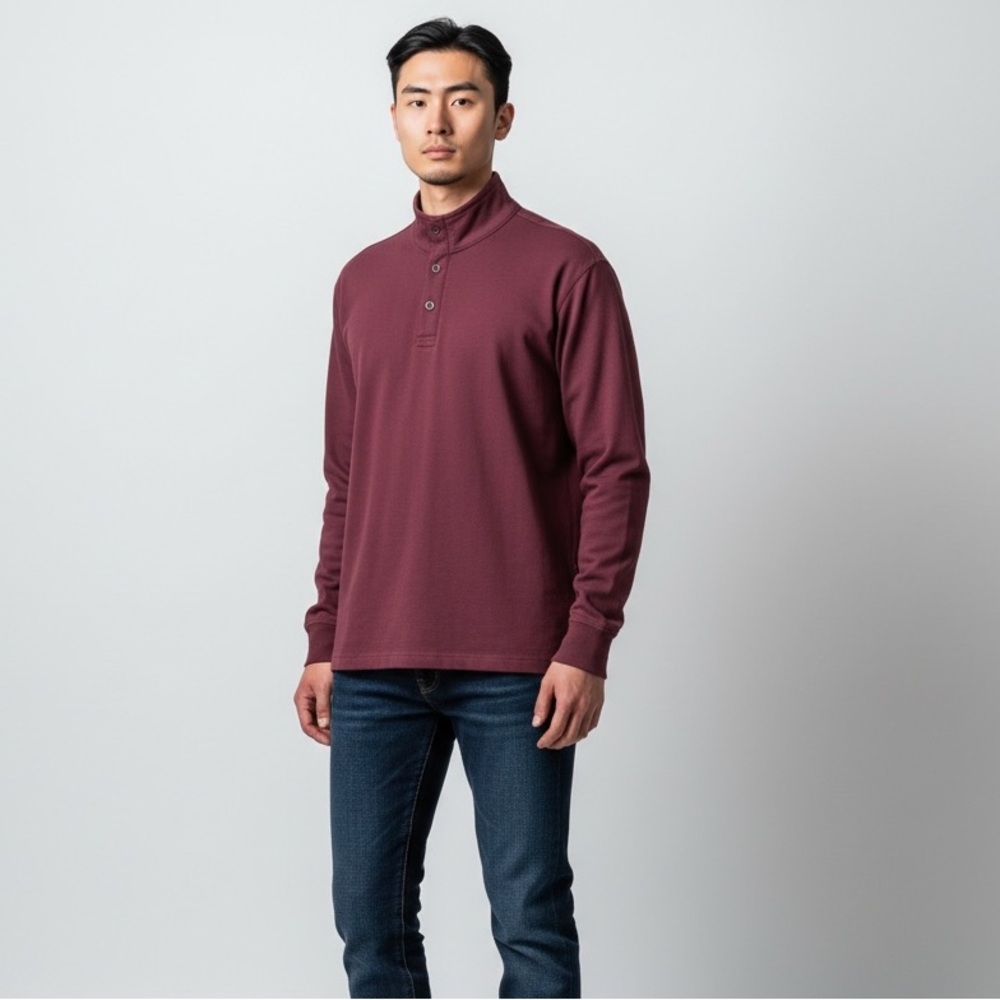 John Bartlett Consensus Men’s XXL Burgundy Half Zip Mock Neck‎ Pullover